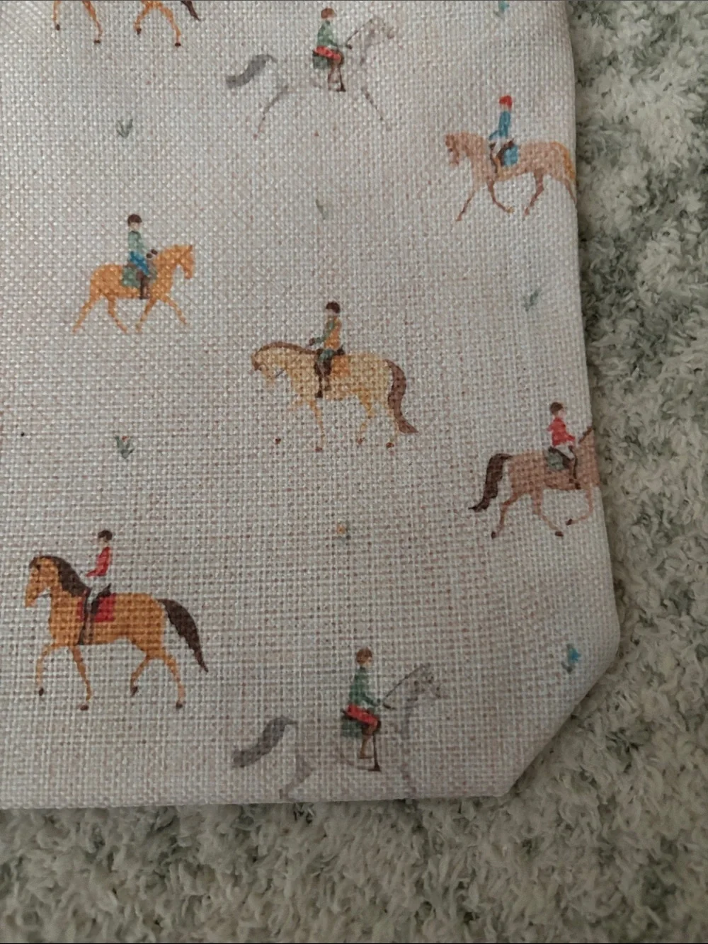 Western Horseback rider Equestrian Print Zip Cosmetic Travel Bag Pouch NWT